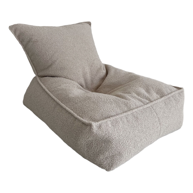 Kinder Sessel/Sitzsack Bouclé beige 80cm