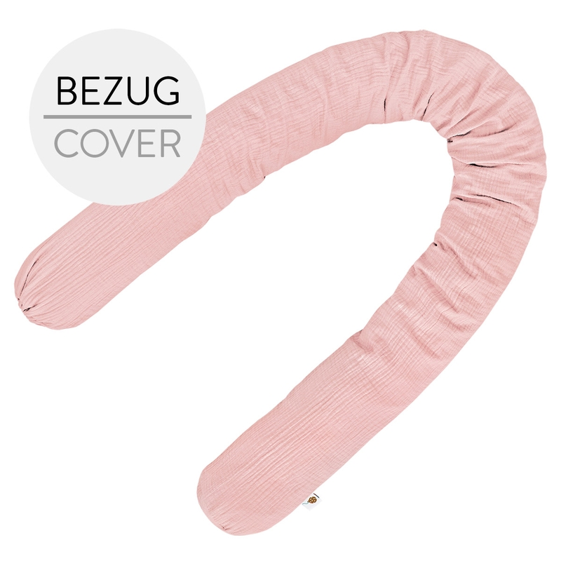 Bio Bettschlangenbezug Musselin rosa 180cm