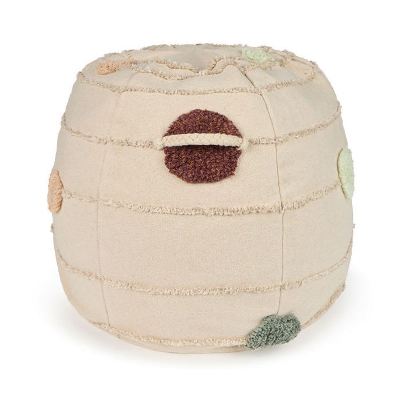 Sitzpuff &#039;Planeten&#039; Baumwolle creme 50cm