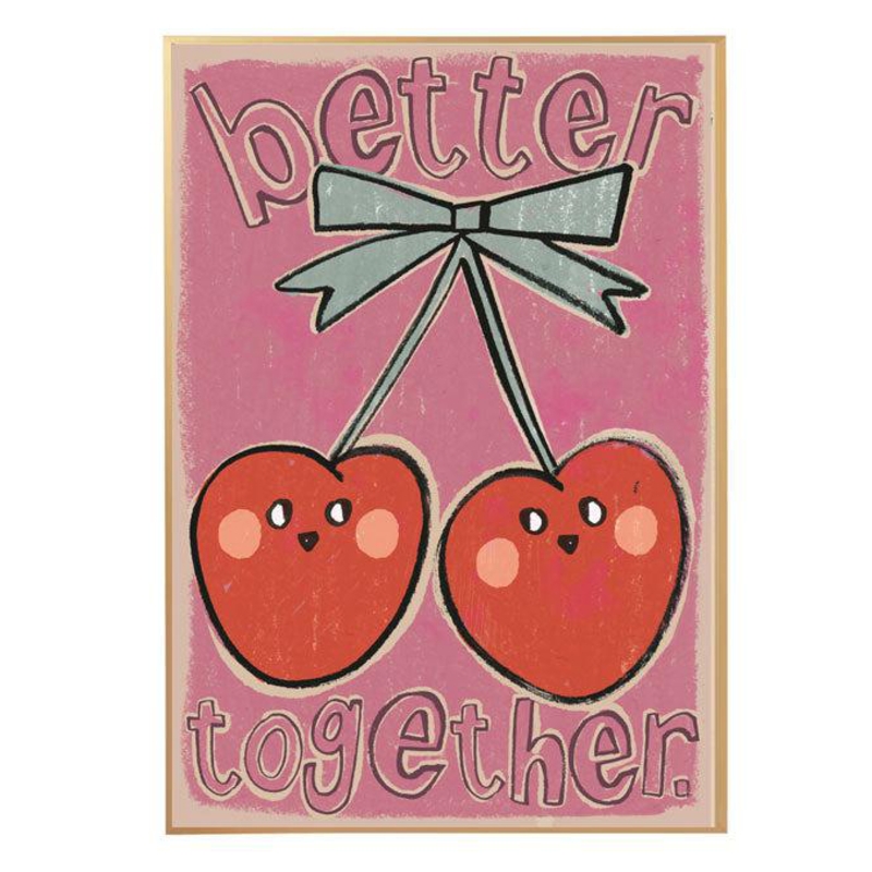 Poster &#039;Cherries&#039; rosa/rot 50x70cm