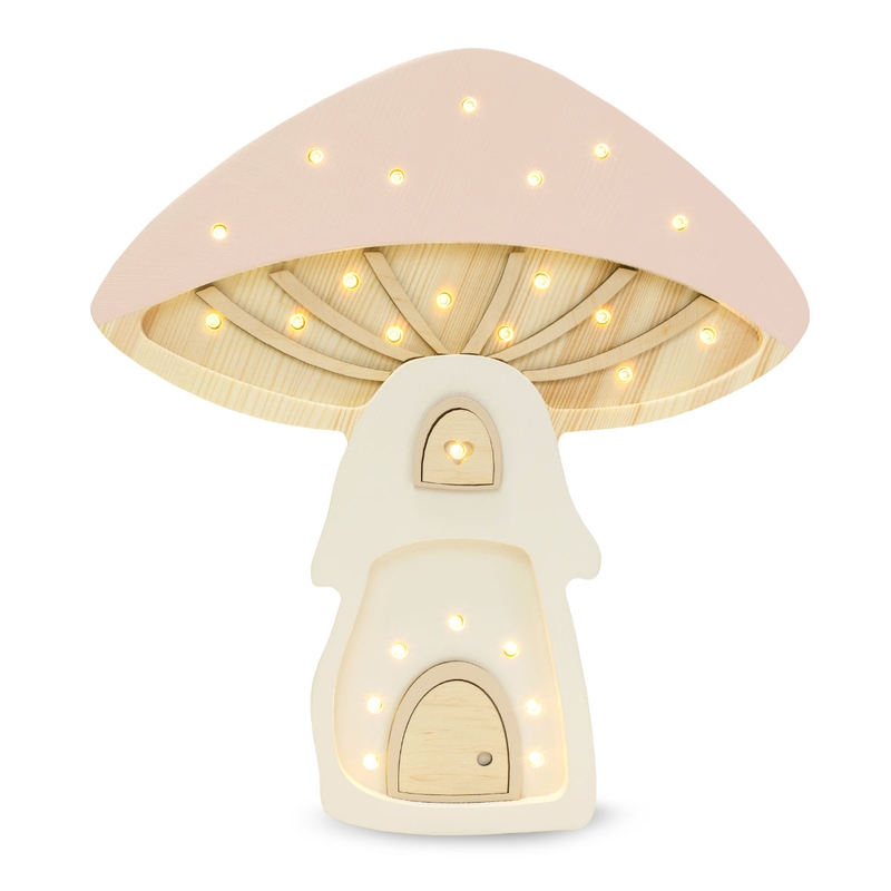 LED Kinderlampe &#039;Pilz&#039; puderrosa 32cm dimmbar