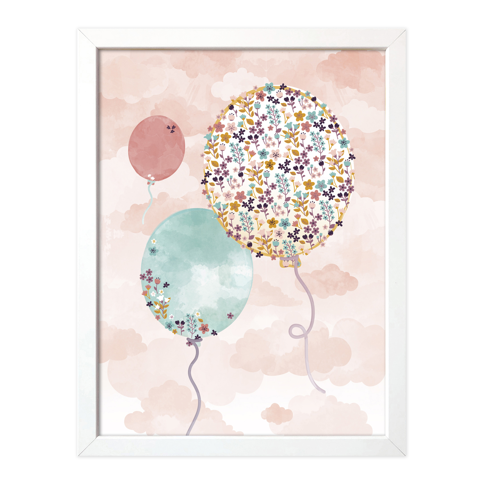 Dinki Balloon Poster \'Blumen-Luftballons\' pastell kaufen online 30x40cm