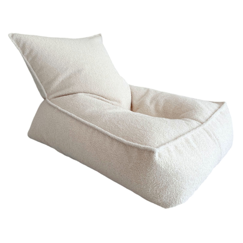 Kinder Sessel/Sitzsack Bouclé creme 80cm