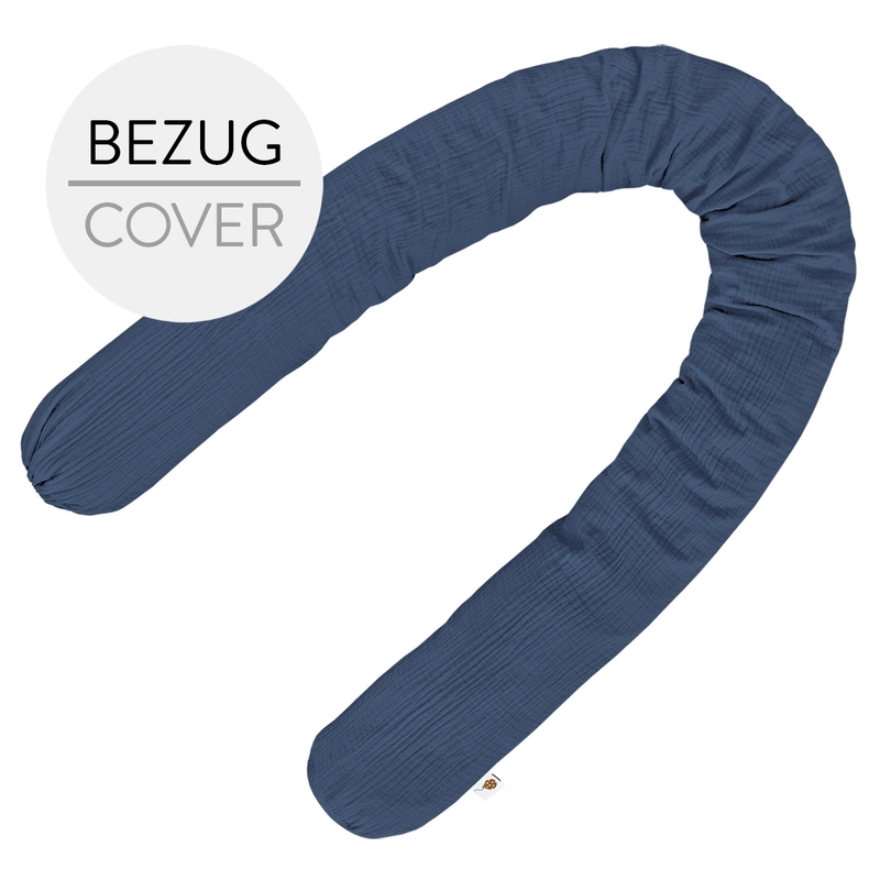 Bettschlangenbezug Musselin jeansblau 180cm