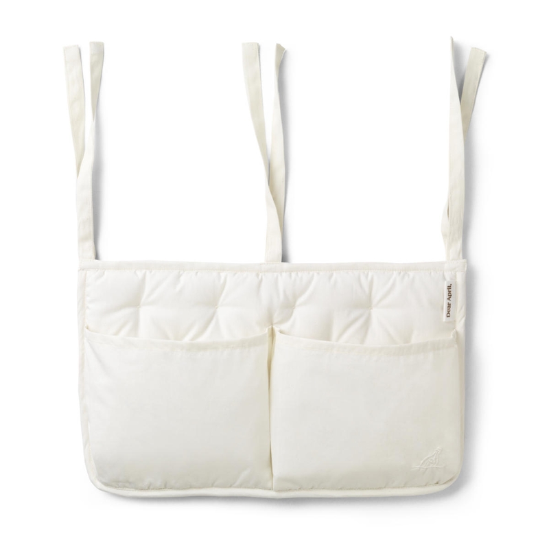 Bio Betttasche Baumwolle creme 38x24cm