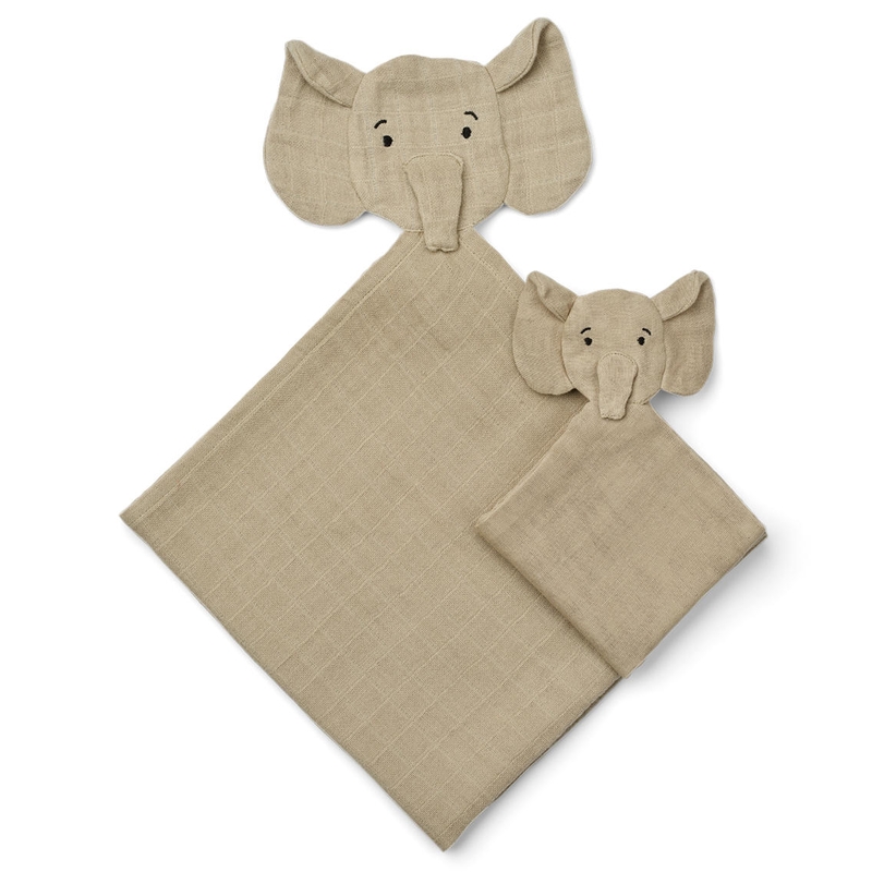 Bio Schnuffeltuch Set &#039;Elefant&#039; Musselin beige