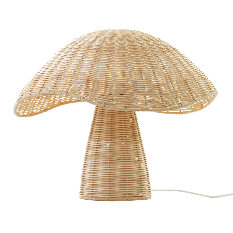 Tischlampe Pilz &#039;Boletus&#039; Rattan 40x34cm