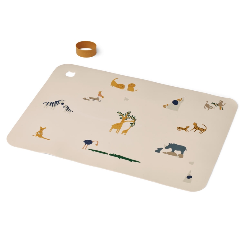 Tischset Silikon &#039;Safari Tiere&#039; beige 42x30cm