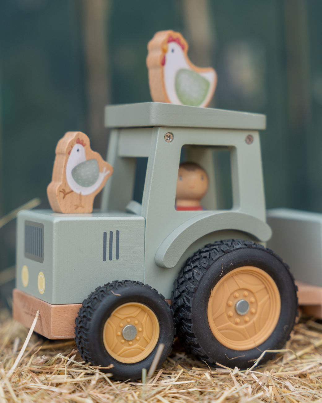 Traktor mit Anhänger ✓ Nachhaltig spielen mit Holzfahrzeuge