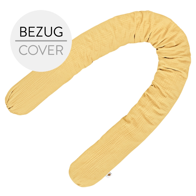 Bio Bettschlangenbezug Musselin hellgelb 180cm