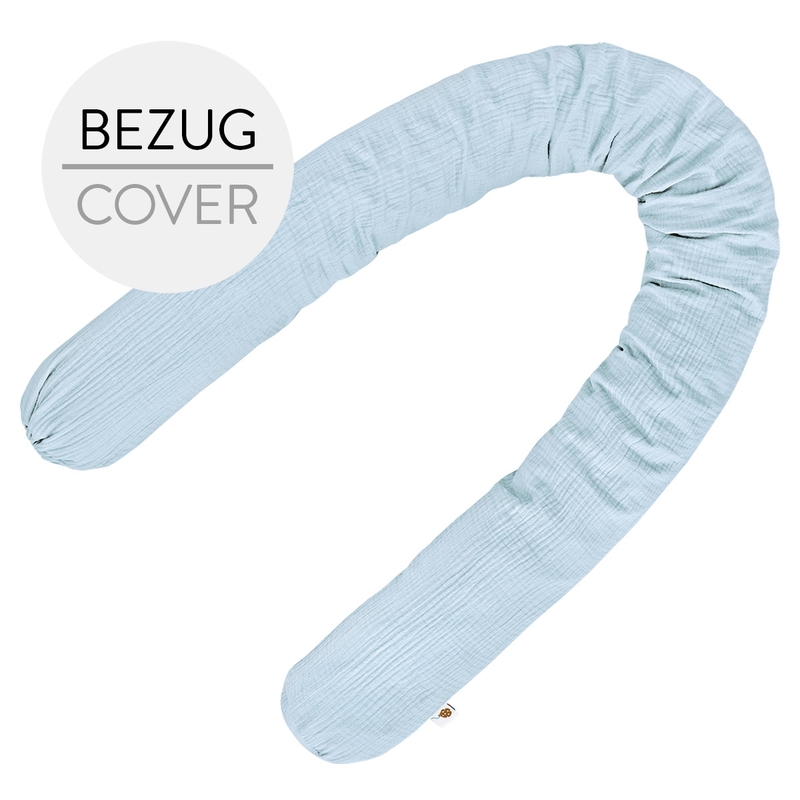 Bettschlangenbezug Musselin hellblau 180cm