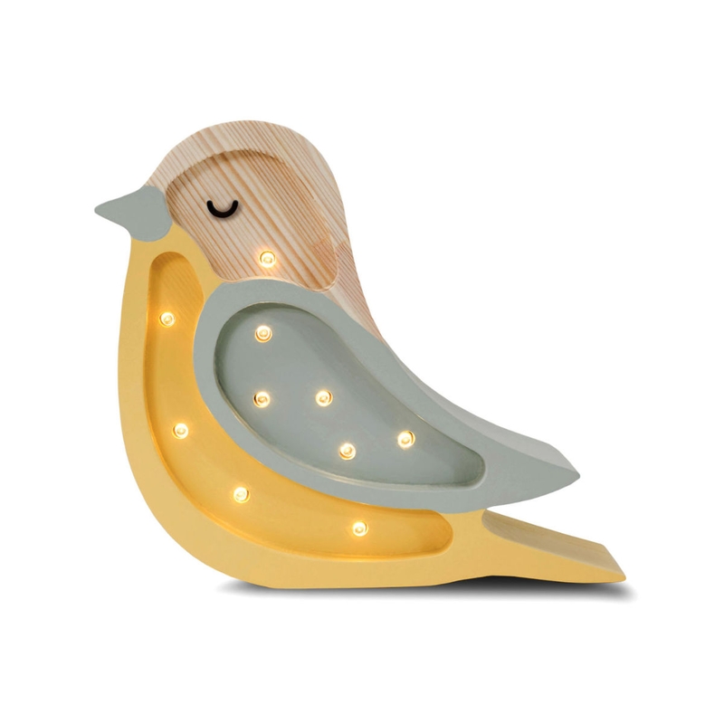 LED Kinderlampe &#039;Vogel&#039; gelb/grün 20cm dimmbar