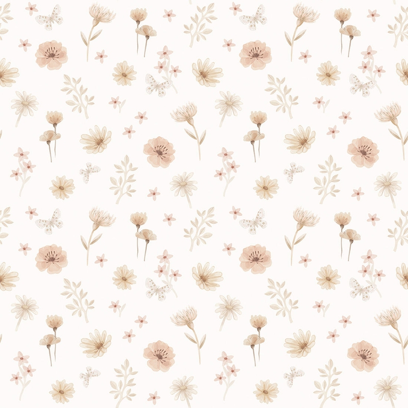 Vliestapete Blumen &#039;Mini Meadow&#039; beige