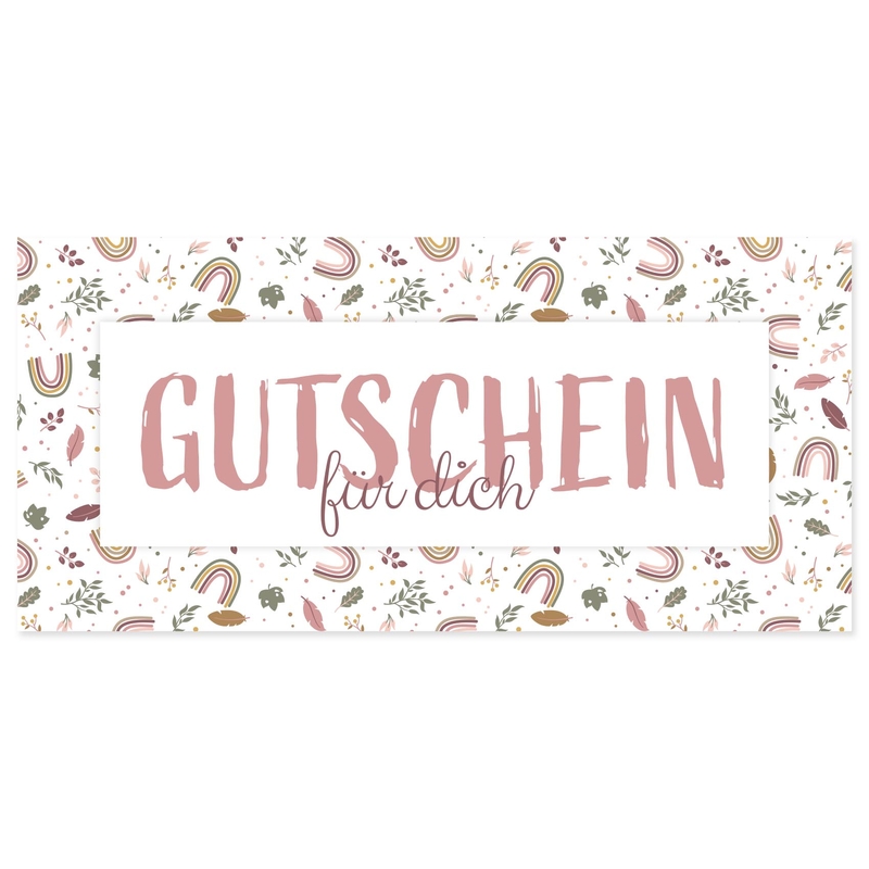 Gutschein &#039;Regenbögen&#039; rosa (Postversand)