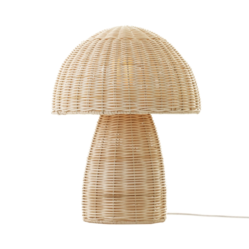 Tischlampe Pilz &#039;Lepista&#039; Rattan 25x33cm