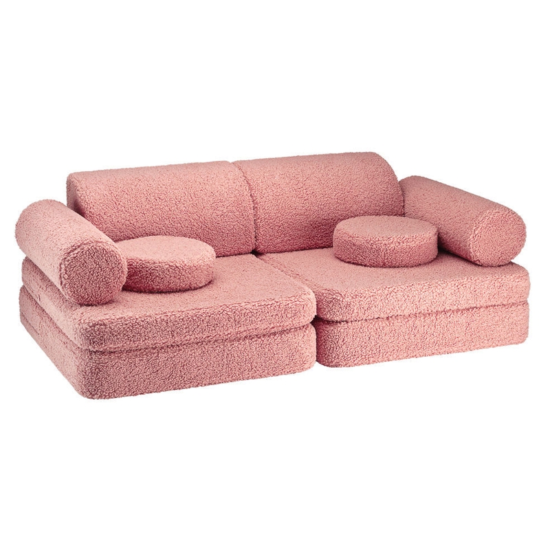 Kinder Spielsofa &#039;Settee&#039; Teddy rosa 9-tlg.