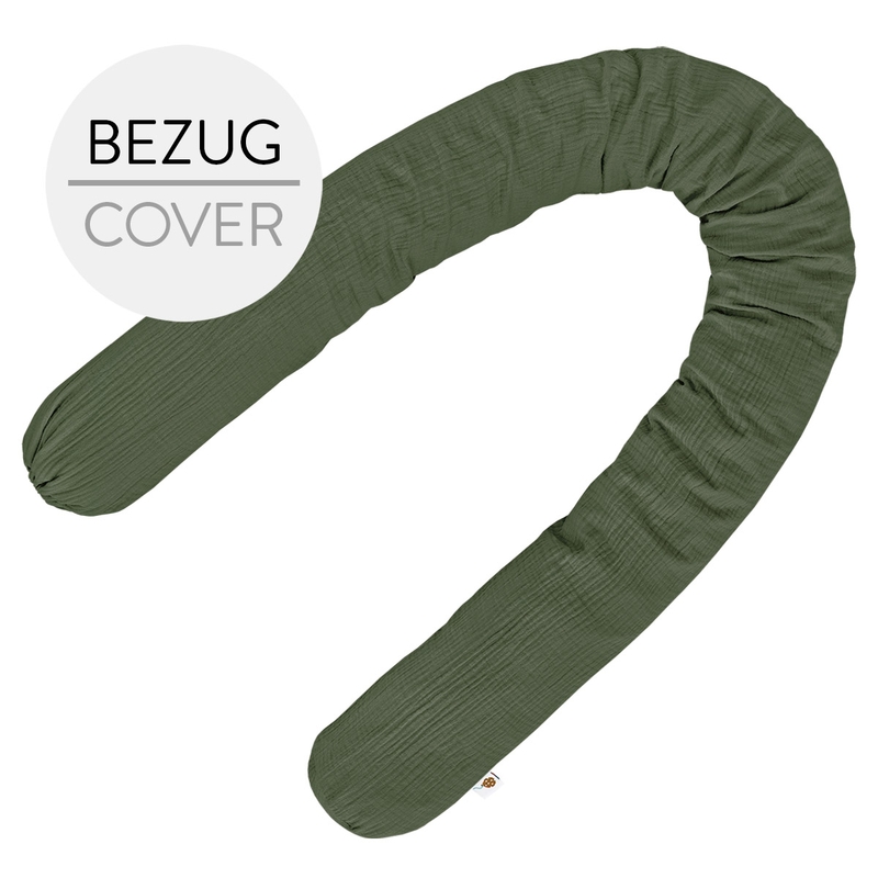 Bettschlangenbezug Musselin dunkelgrün 180cm