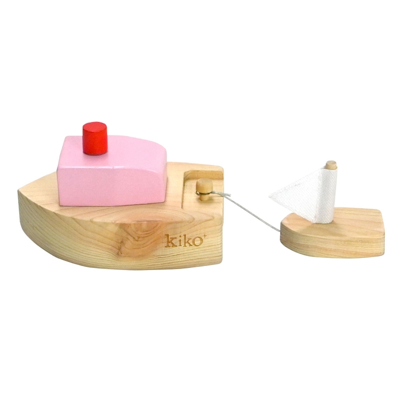 Badespiel Aufziehboot Holz rosa ab 3 Jahren