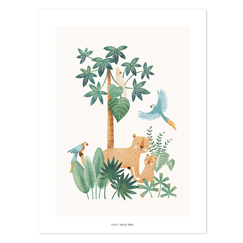 Poster &#039;Wildtiere&#039; grün/braun 30x40cm